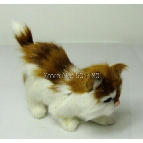 Birthday gift free shipping handmade furry animal cat artificial cat gift decoration cat mini lovely cat artificial crafts