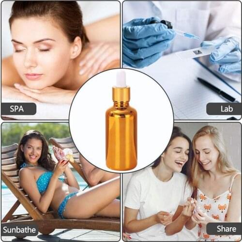 Electroplating Essential Oil Bottle Glass Screw Cap Mouth Transparent Bottle Bottle Sub-Bottle Skin Dropper Thick Empty Car C6H3