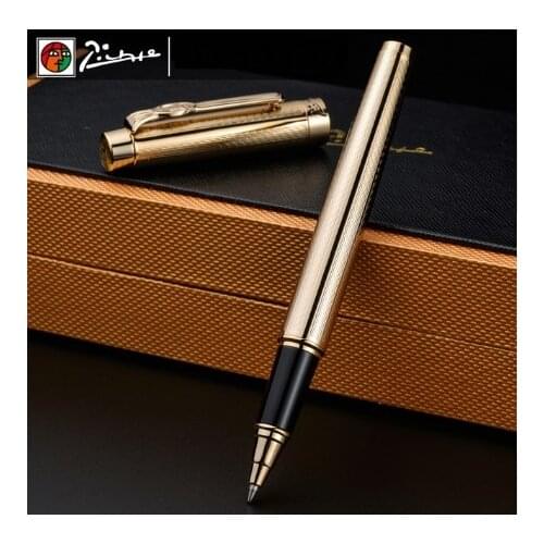 Pimio 933 Luxury Gold Metla Roller Ball Pen with 0.5mm Black Ink Refill Ballpoint Gift Pens for Writing Stationery Free Shipping