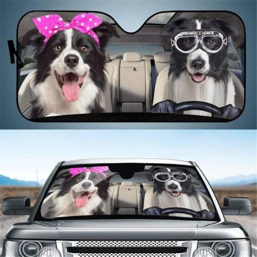 Cute Cartoon Dog In Driving Print Car Sunshade Auto Window/Windshield Visor UV/Sun Blocker Universal Fit Auto 2020