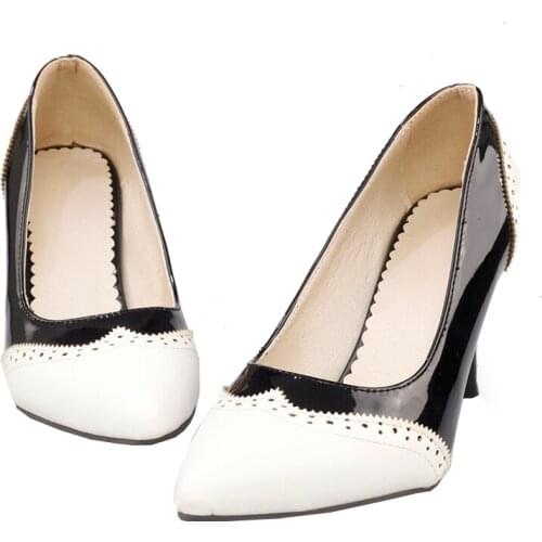 Kitten Heels Pumps Women Shoes Elegant Pointed Toe High Heels Stiletto 2020 Spring Sexy Dress Party Ladies Shoes Black and White