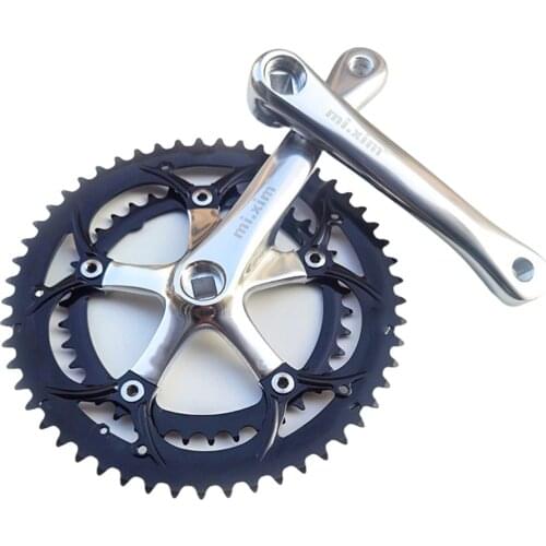 Aluminum Alloy Bike Crankset 39-53T Double Chainring Ultralight High-Strength 130BCD 165mm Bicycle Crankarms Bike Chain Crank