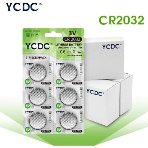 YCDC CR2032 BR2032 DL2032 EA2032C ECR2032 L2032 CR 2032 Li-ion 3V Button Cell Coin Battery Disposable Batteries for Watch