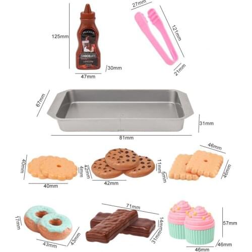 16Pcs/Set Miniature Cookies Cake DIY Creative Educational Dollhouse Cookies Chocolate Cake Education Toys For Kids Toys Gift