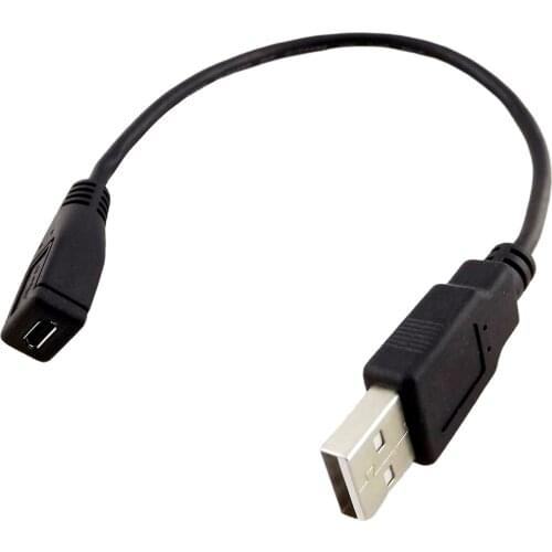 1x USB 2.0 A Male To Micro 5 Pin USB Female Jack Charging Data Converter Connector Cable 25cm