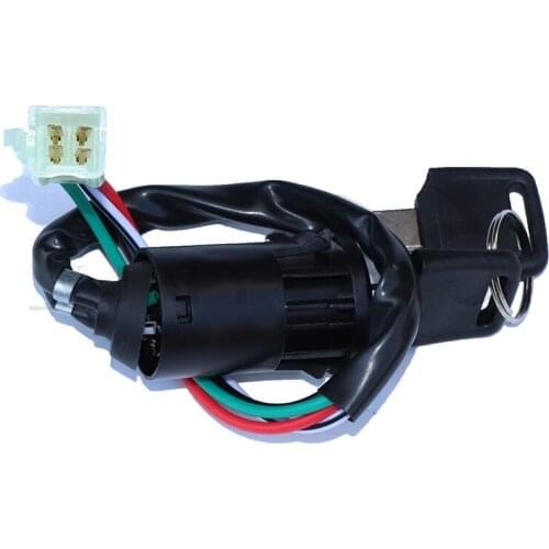 4 Wires 2 Ignition Keys Start Switch Door Lock Key Motorcycle Accessories for ATV Go Kart Scrambling Motorcycle Plug-in 2