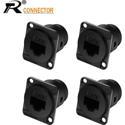 4Pcs/Lot RJ45 Ethernet Connector D-type Connectors Panel Mount Classis Connector Soldering Cat.6 Terminal 8P8C