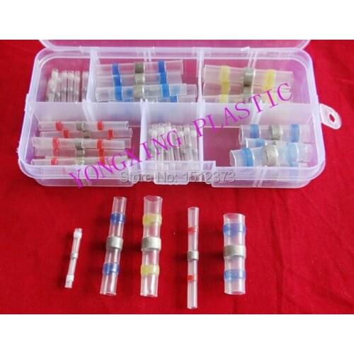 51pcs/box Soldering tin heat shrink terminal block kits suit cable0.25-8mm2 splice wire ferrules
