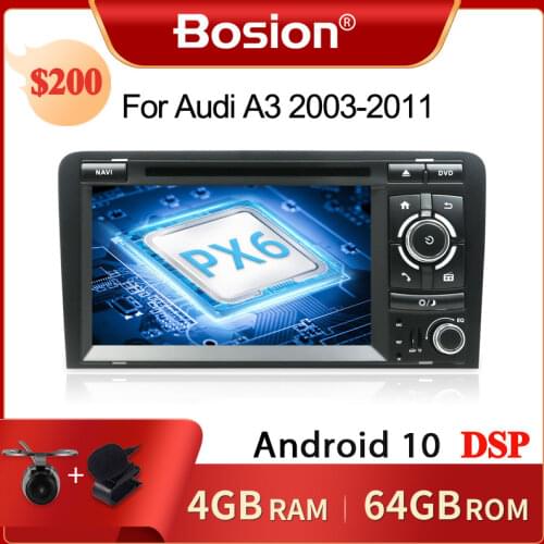 Bosion 4G 64G Android 10.0 CAR DVD GPS For Audi A3 8P 2003-2012 S3 2006-2012 RS3 Sportback 2011 multimedia player stereo radio