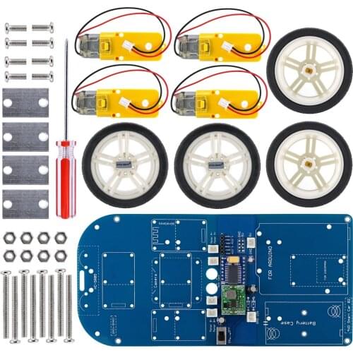 OPEN-SMART 4WD Smart Bluetooth Rubber Wheel Gear Motor Smart Car Kit w/ Tutorial for Arduino UNO R3 Nano STM32 Mega2560
