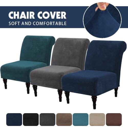 Velvet Armless Chair Cover Stretch Seat Sofa Slipcover Modern Accent Chair Covers Room Home Couch Furniture Protector Cover