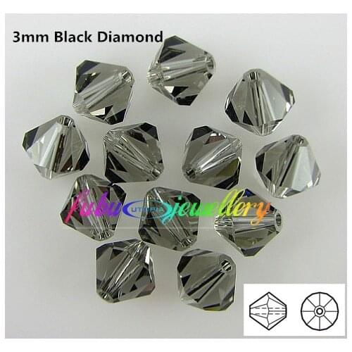 Free Shipping! 720pcs/Lot, AAA Chinese Top Quality 3mm Grey Crystal Bicone Beads