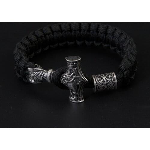 Handmade Norse Viking Paracord Bracelets Thor Mjolnir Paracord Amuletceltic Rune Knot Amulet Scandinavian Bracelet