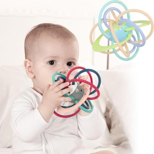 Baby Soft Soothing Shaker Rattle Teether Grasping Ball Educational Toys for Newborns Infants Boys Girls Birthday Xmas Gift