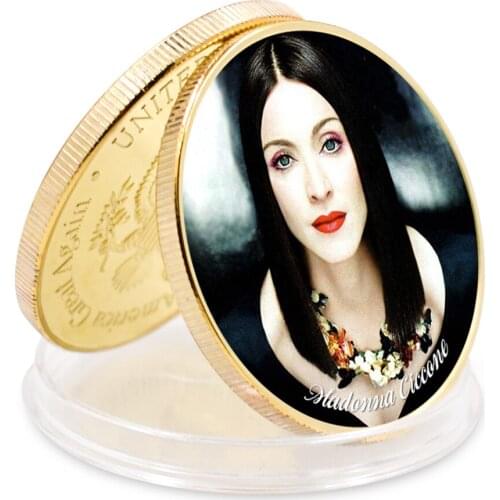 Art Ornament Madonna Gold Plated Coin Art Ornament Challenge Coin Business Coin Home Decor Collection Holiday Gift