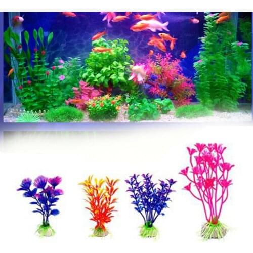 10Pcs/Set Simulation Water Plant Non-fading Landscaping Decoration Plastic Fake Fish Grass Ornament Aquarium aquarium decoration