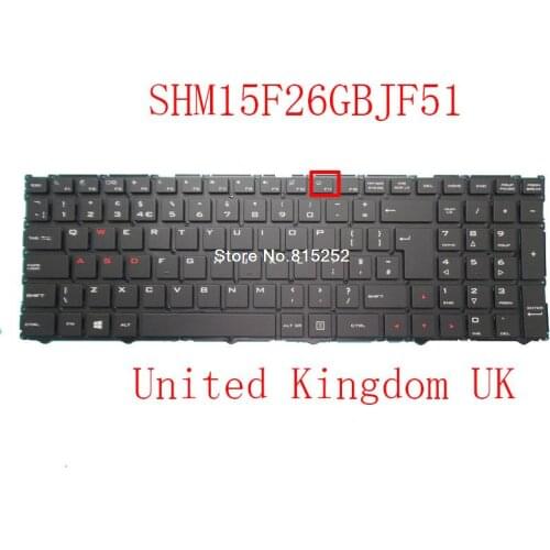Laptop Keyboard For Shuttle SHM15F26GBJF51 82R-15B030-4065 15F2JF51GBL-B United Kingdom UK Black Without Frame No Backlit film