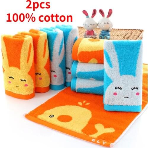 2pcs 100% cotton childrens towel cartoon embroidered baby face towel soft absorbent gift hand towels kids face towels coraline