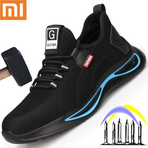 Xiaomi Men Safety Shoes Men Steel Toe Work Safety Boot Anti-puncture Sneakers Indestructible Work Shoes Light Zapatos De Hombre
