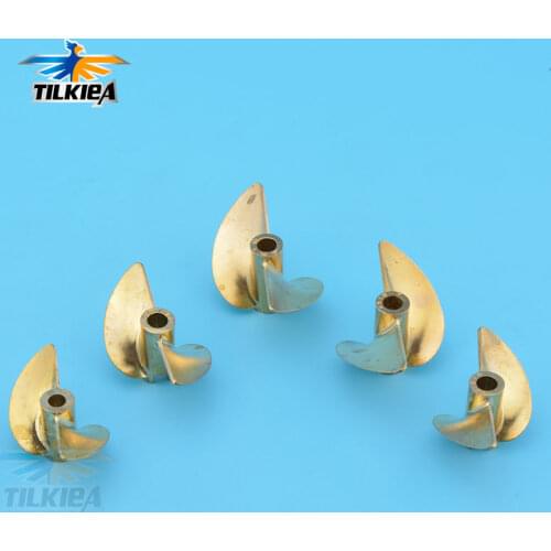 RC Boat D40/42/45mm Propeller 4mm/4.76mm(3/16'') Positive / Reverse Screw 2 blades Copper Propellers Left/Right Prop