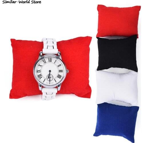 Lovelyl Velvet Leather Bracelet Watch Pillow Jewelry Display Boxes Holder Organizers 8*9*5 Cm 4 Color