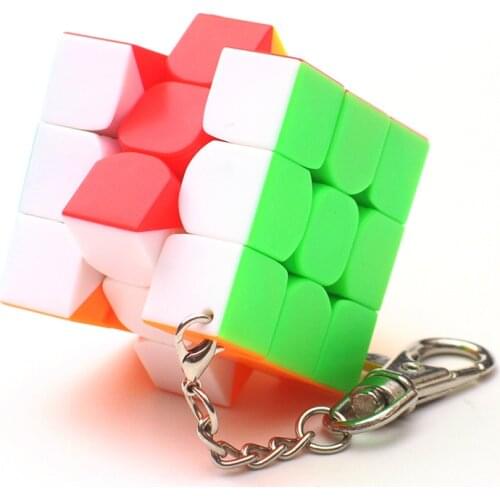 MoYu Mofangjiaoshi 3cm 3.5cm 4.5cm Mini 3x3x3 Magic Cube KeyChain Professional Educational toys Key Ring cubo magico Puzzle