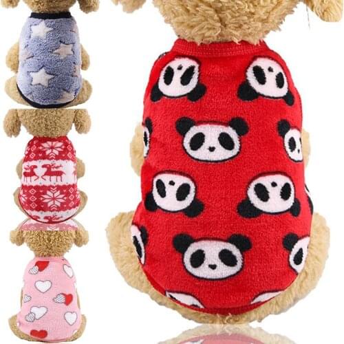 Soft Warm Pet Dog Sweaters Small Dogs Coat Jacket Cartoon Flannel Cute Dog Clothes Vest For Small Dogs Chihuahua Pomeranians
