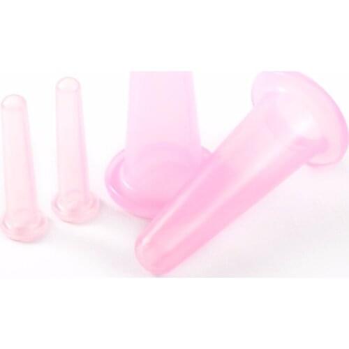 4pcs Silicone Massage Cupping Set Cup Vacuum Body Face Back Massage Helper Skin Care Massage for Face Neck Back Eyes