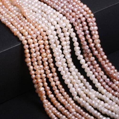 Natural Freshwater Pearl Round Hand-made DIY Jewelry Bracelet Necklace with Hole Retro Advanced Loose Bead Transport
