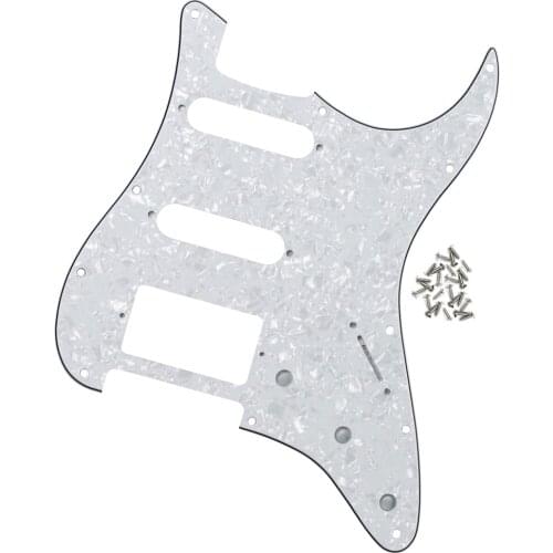 NEW White Pearl 11 Hole SSH Guitar Pickguard Scratch Plate 4Ply for American/Mexican FD Strat Style Guitar Accessories