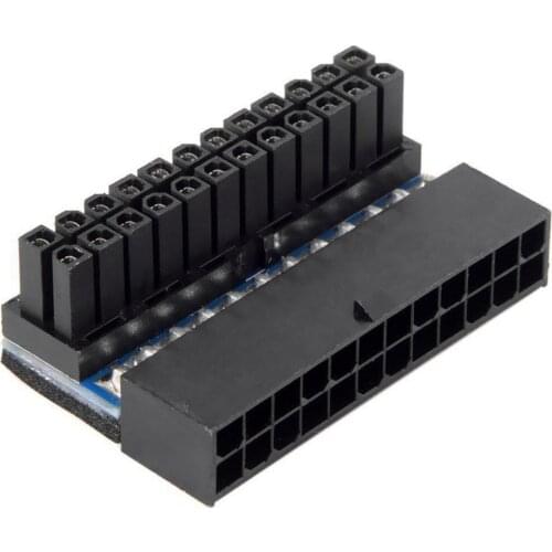 ATX 24Pin Atx 90 Degree 4 Female To 24P Male Adapter Mainboard Motherboard Power Connectors Modular For Power Supply Cables