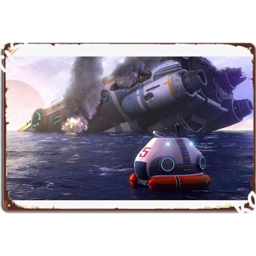 Subnautica Escape Pod Artwork Metal Sign Cinema Living Room Vintage Cinema Wall Plaque Tin Sign Poster