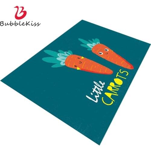 Bubble Kiss Cartoon Carpets For Living Room Fashion Pink Rug Cute Carota Pattern Floor Mat Home Colorful Children Room Foot Pad