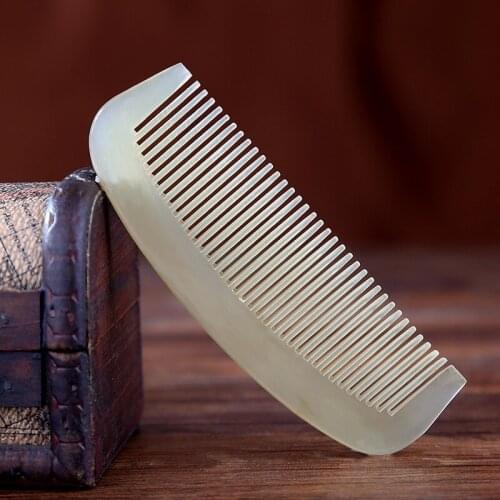 Combs Hairdressing Horn Comb Natural Ox Hair Care Massage Brush Handle Small Portable Straight Anti Static Hairbrush Loss Sale