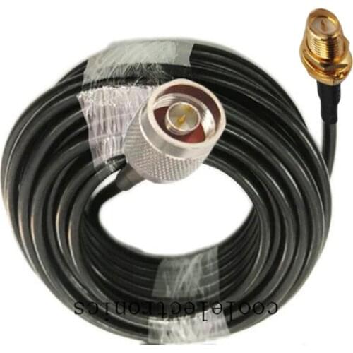 N Male to RP-SMA Pin Female Connector RF Coaxial Coax RG58 50-3 Cable 50ohm 50cm 1/2/3/5/10/15/20/30m 50m