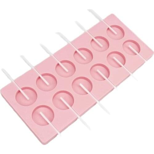 New Fondant Moulds 12 Holes Round Shaped 3D Silicone Bakeware Lollipop Mold D721