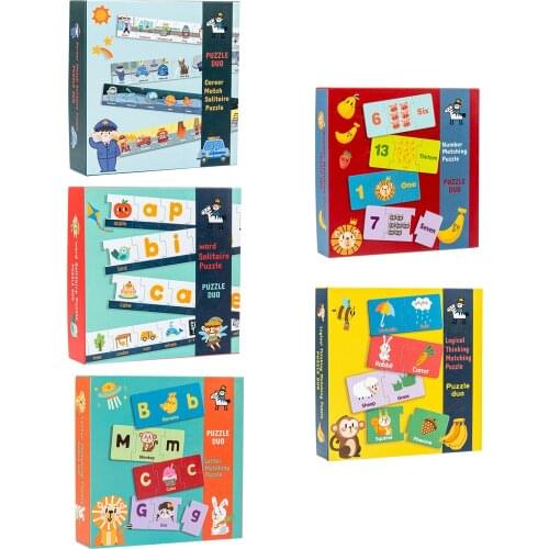 Puzzle Matching Games English Wooden Educational Toys Cognitive English Words Wooden Toys Montessori Children Toys Game For Kids