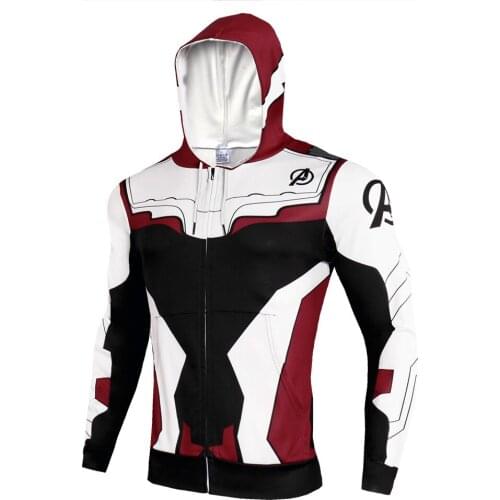 Endgame Superhero Hoodies Jacket Costumes Sweatshirt Quantum Realm Cosplay Clothes Men Women Zipper Coat Sport Hooded Jackets