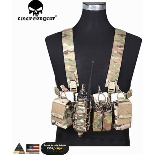 Multicam Tactical Molle Vest Ammo Chest Rig Removable Hunting Airsoft Paintball Gear Vest With AK 47/74 Magazine Pouch