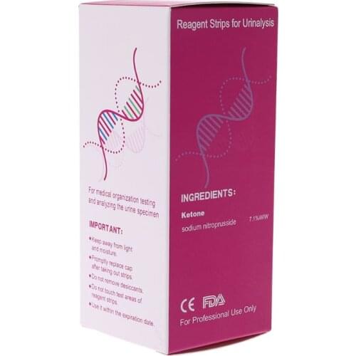 100 Strips/Set Ketone Test Strips Urine Tester Reagent Strip Anti-VC Test-Atkins Diet Weight Loss Analyze Analysis Urinary Home