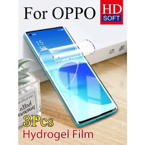 Find X3 Screen Protector For OPPO Reno 3 4 5 6Pro Plus Hydrogel Film Realme X50 X X2 Pro GT NEO HD Soft RenoZ 2Z 4Pro 5Pro