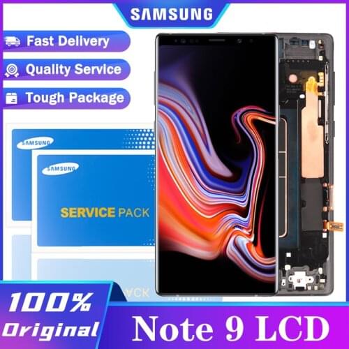 Burn Shadow 6.4'' AMOLED Display with frame for SAMSUNG Galaxy Note 9 Note9 N960F LCD Touch Screen Digitizer Replacement Part