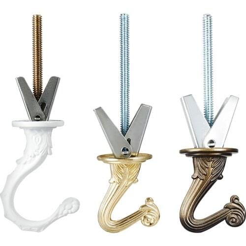 Uxcell 1-2 Pcs Swag Hook Kit White/Brass/Bronze Finish Plant Hanging Ceiling Hook For Hollow