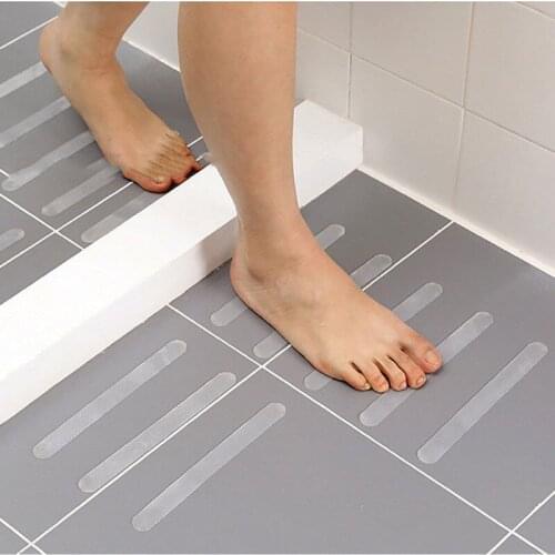 New 12Pcs Anti-Slip Shower Floor Sticker Bathroom Wall Accessories Safety Bath Tub Shower Strips Tape Mat Home Decor Accessories