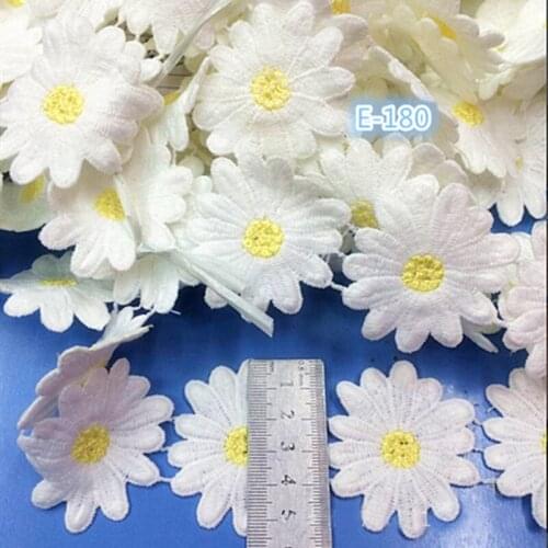 15Yards Daisy Flower Embroidered Lace Edge Trim Ribbon 5.5cm White Lace Applique Dress Accessories DIY Sewing Craft