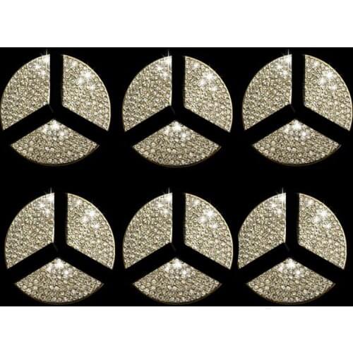 3 colors 2 size Diamond Steering Wheel Logo Badge Cover Car Styling For M/ercedes B/enz decal Emblems Sticker