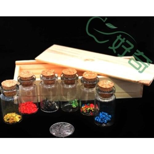 6 pcs Sealed bottle reagent bottle glass bottle 10ml glass bottle cork bottle set