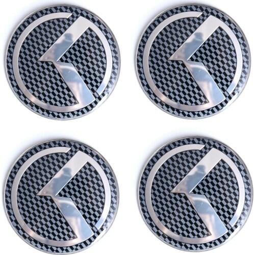 60MM Carbon Fiber K Logo Emblem Wheel Center Caps Sticker Decal for KIA K5 Stinger Forte Optima Rio Car Accessories