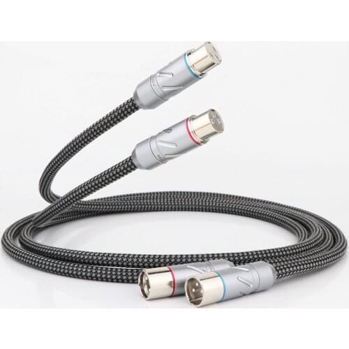 Monosaudio Hi End 5N OFC Copper Silver Plated Audio HiFi Interconnect Cable XLR Cable with Rhodium Plated XM700R&XF700R XLR Plug