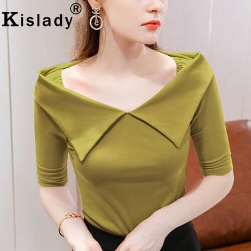 Kislady 2020 Women Turn-down Collar Patchwork Solid Gothic Shirts Sexy OL Elegant Tops Shirt Korean Harajuku Temperament Clothes